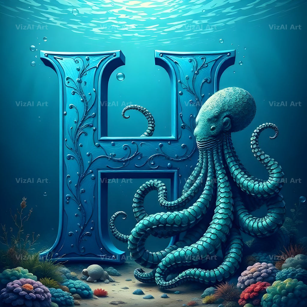 Deep Sea Kraken alphabet letter H
