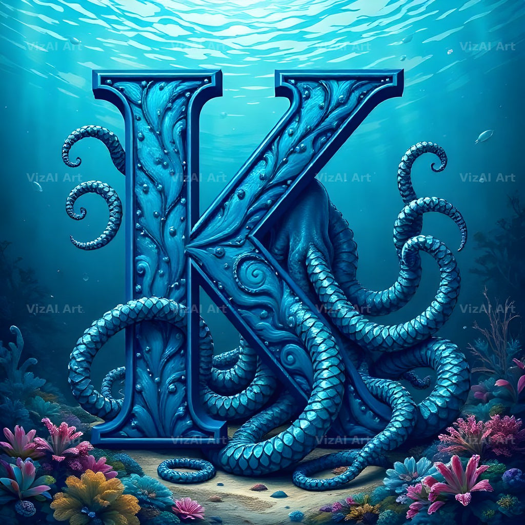 Deep Sea Kraken alphabet letter K