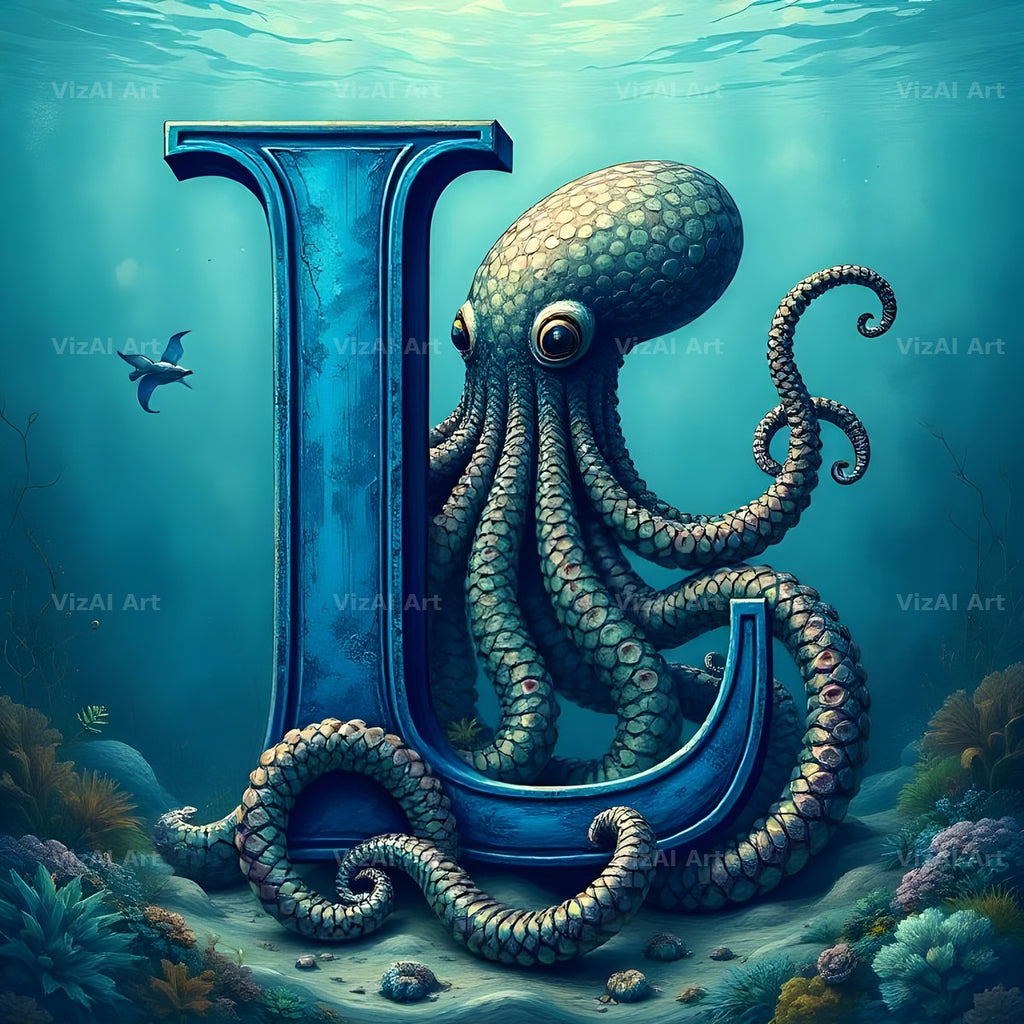 Deep Sea Kraken alphabet letter L