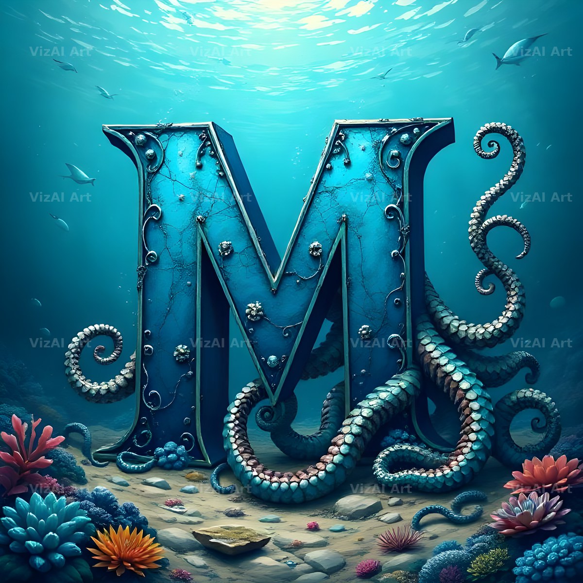 Deep Sea Kraken alphabet letter M