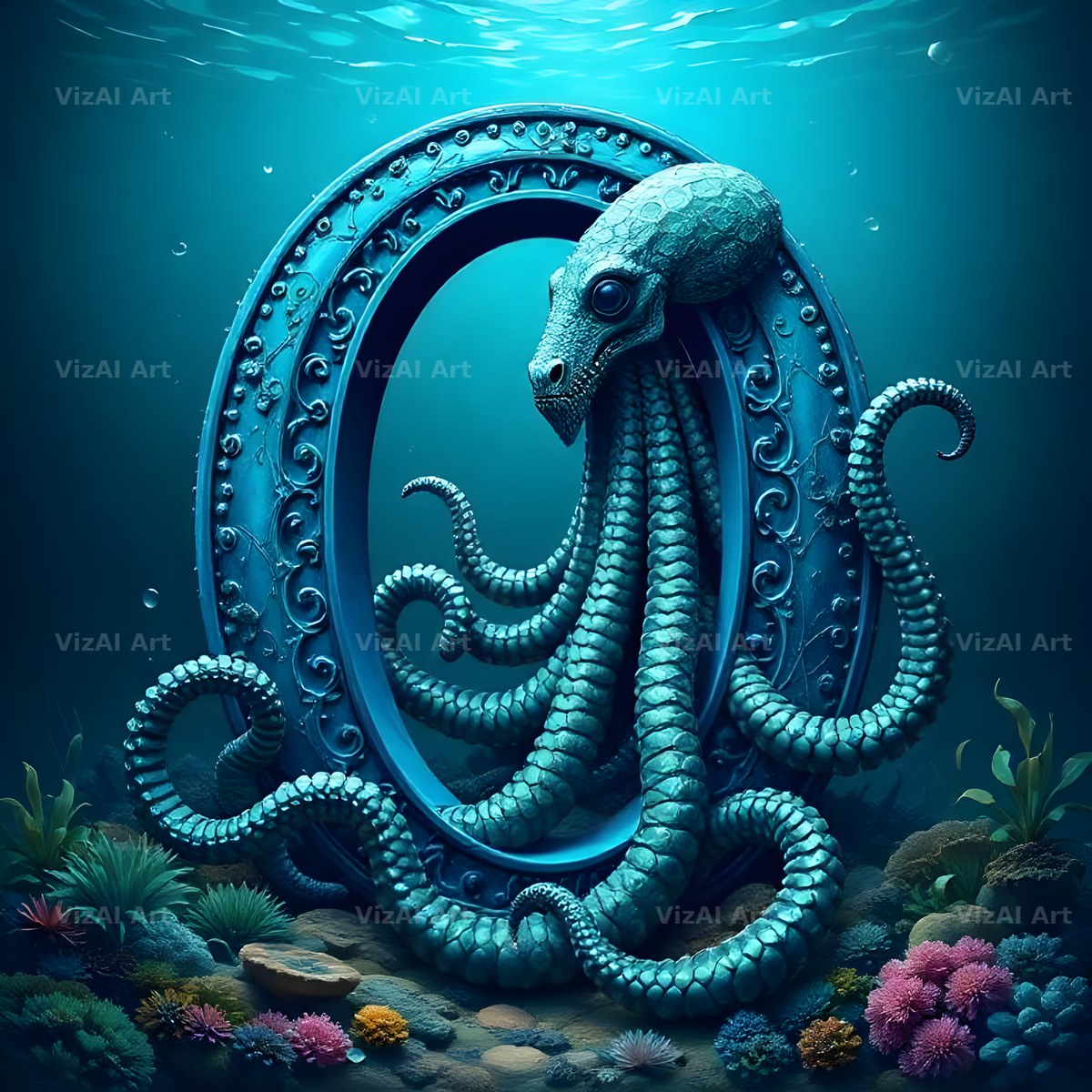 Deep Sea Kraken alphabet letter O