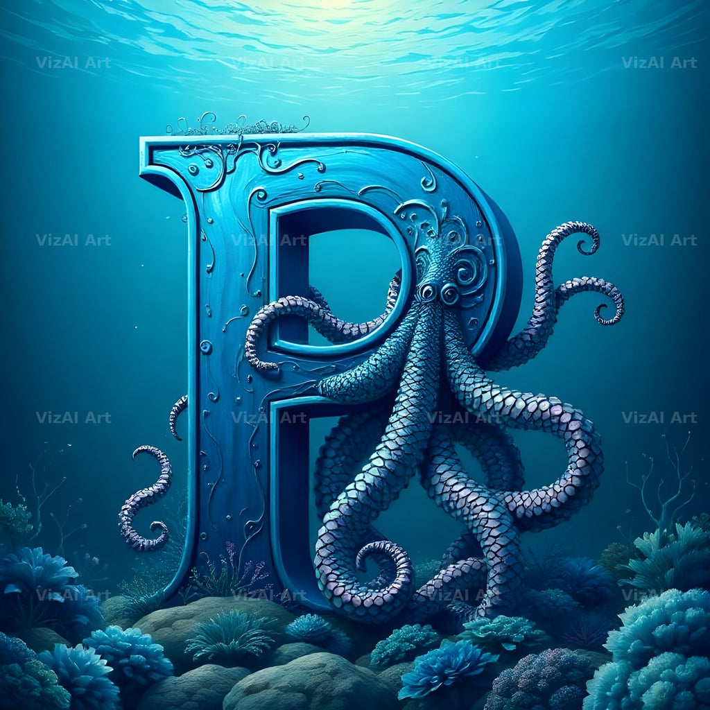 Deep Sea Kraken alphabet letter P