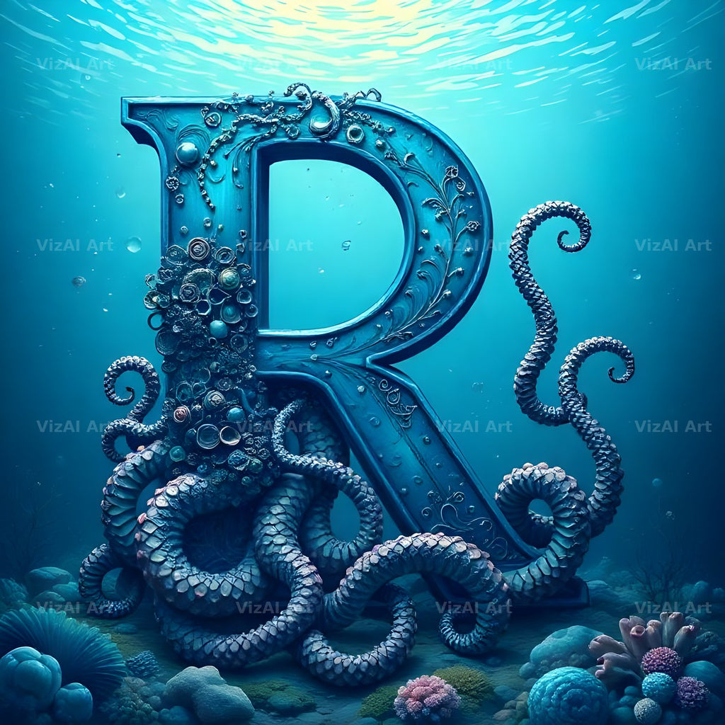 Deep Sea Kraken alphabet letter R