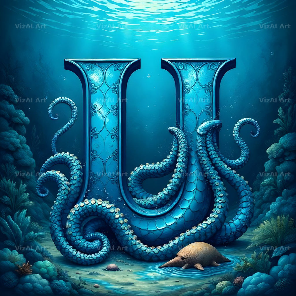 Deep Sea Kraken alphabet letter U
