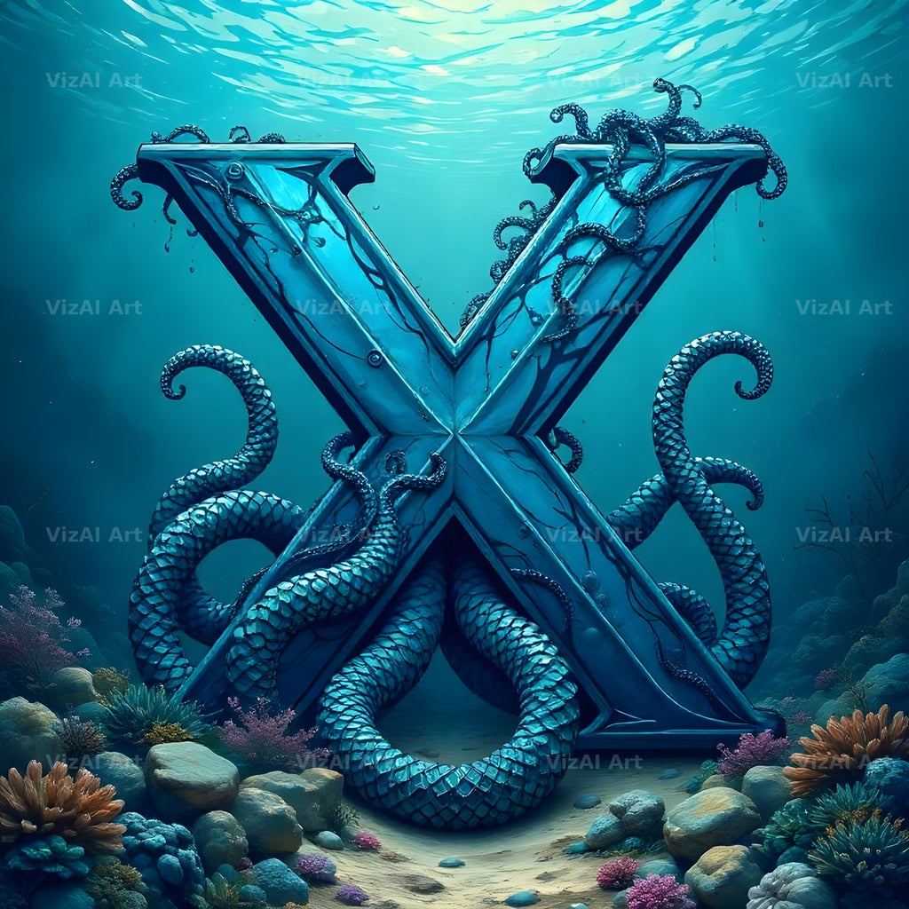 Deep Sea Kraken alphabet letter X