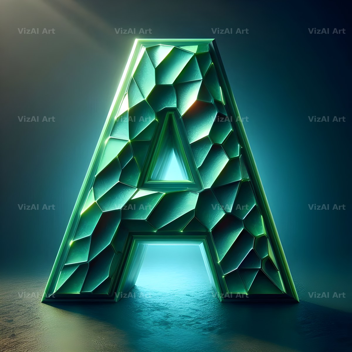 Emerald Crystal alphabet letter A