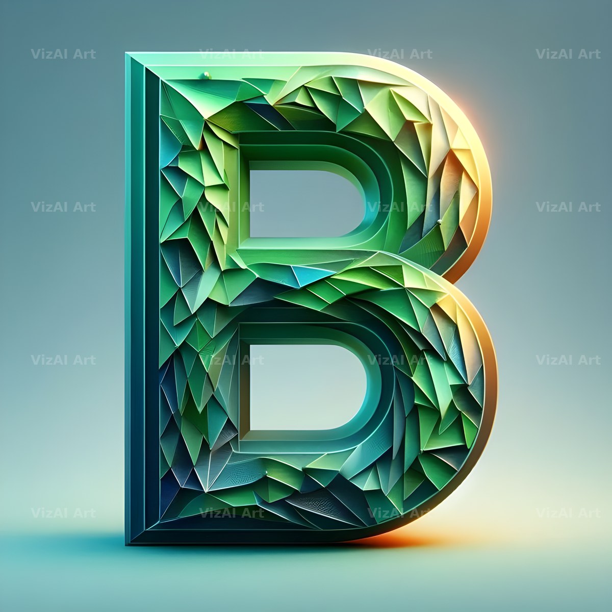 Emerald Crystal alphabet letter B