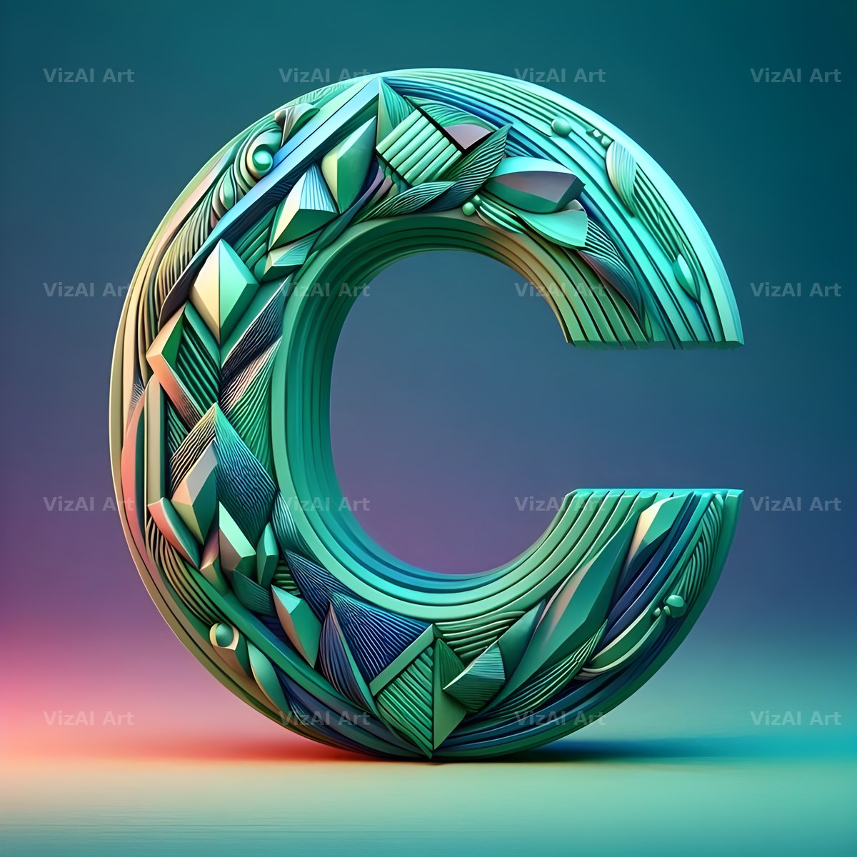 Emerald Crystal alphabet letter C