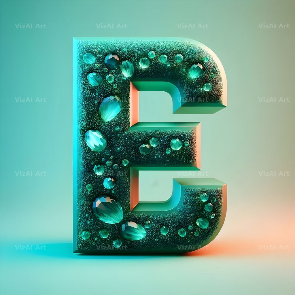 Emerald Crystal alphabet letter E