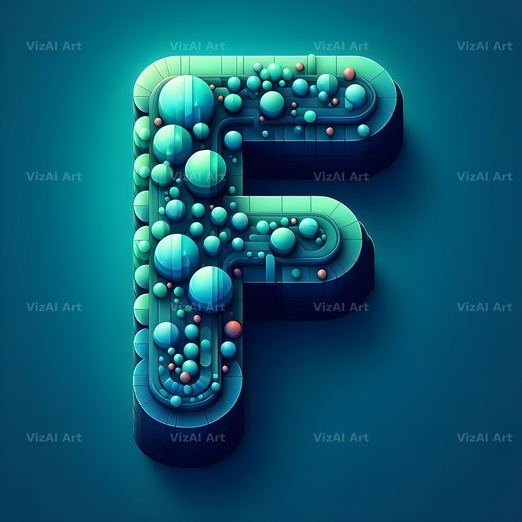 Emerald Crystal alphabet letter F