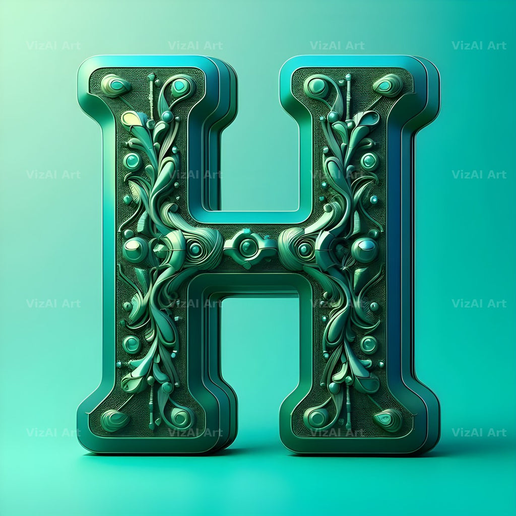 Emerald Crystal alphabet letter H