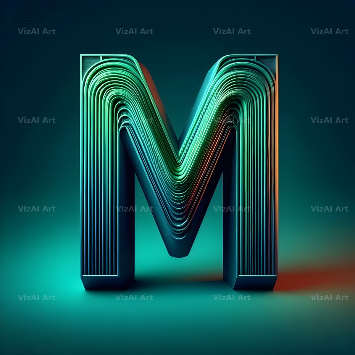 Emerald Crystal alphabet letter M