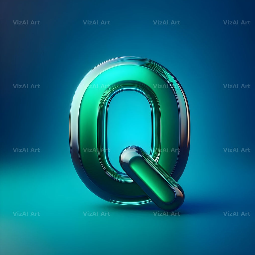 Emerald Crystal alphabet letter Q