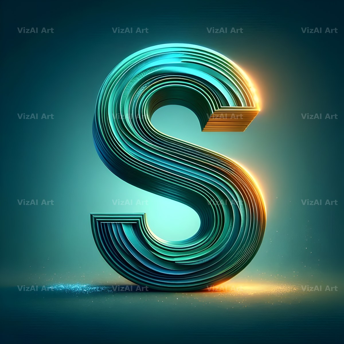Emerald Crystal alphabet letter S