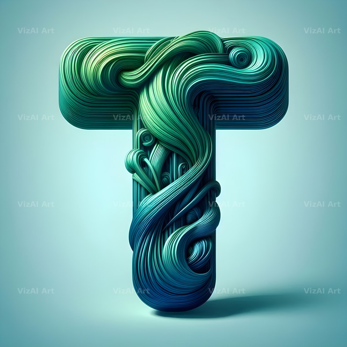 Emerald Crystal alphabet letter T