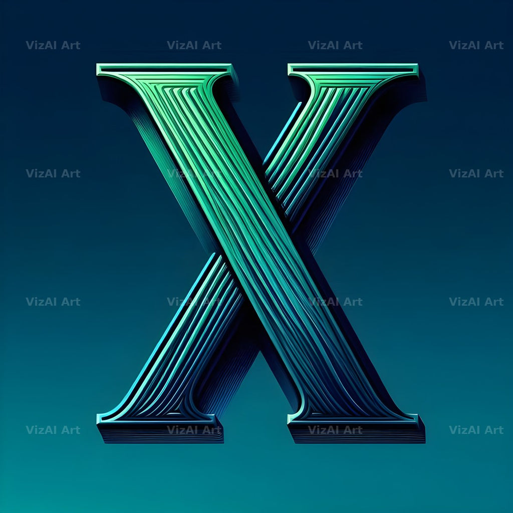 Emerald Crystal alphabet letter X