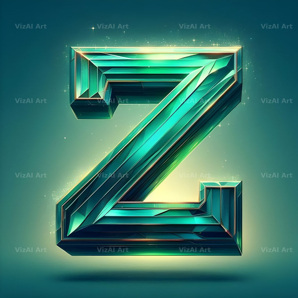 Emerald Crystal alphabet letter Z