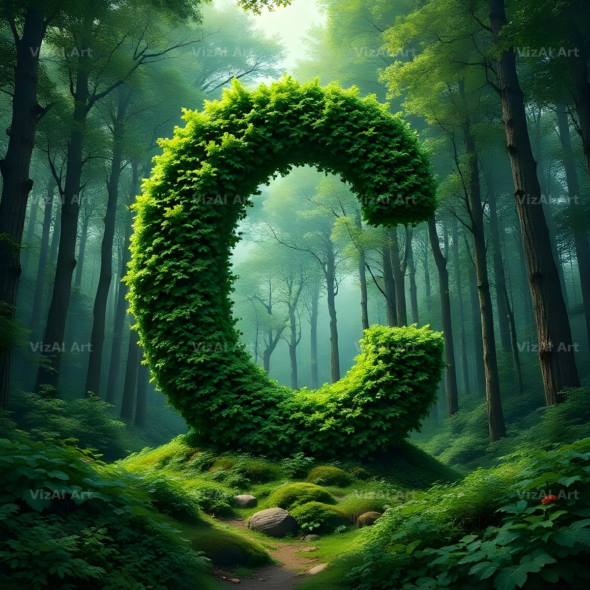 Enchanted Forest Moss alphabet letter C