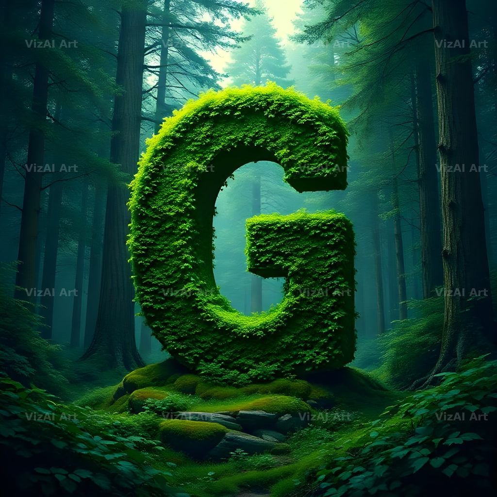 Enchanted Forest Moss alphabet letter G