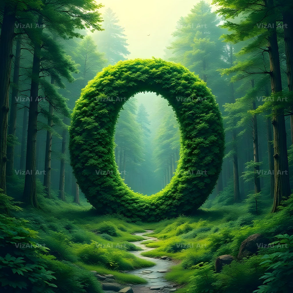 Enchanted Forest Moss alphabet letter O