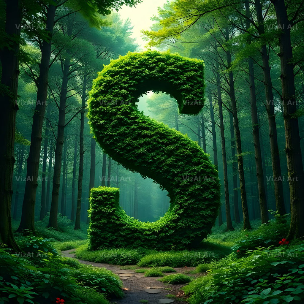 Enchanted Forest Moss alphabet letter S