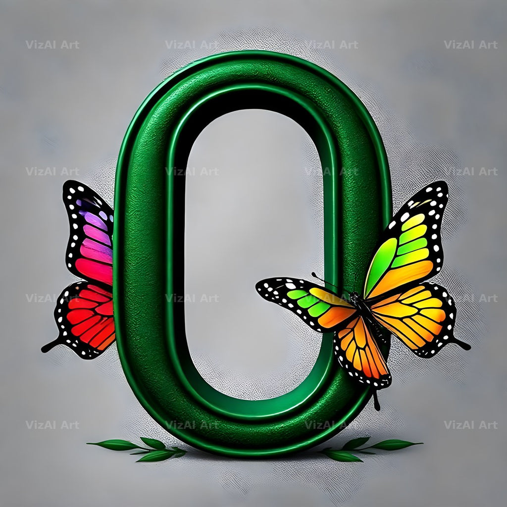 Emerald Butterfly Garden alphabet letter O