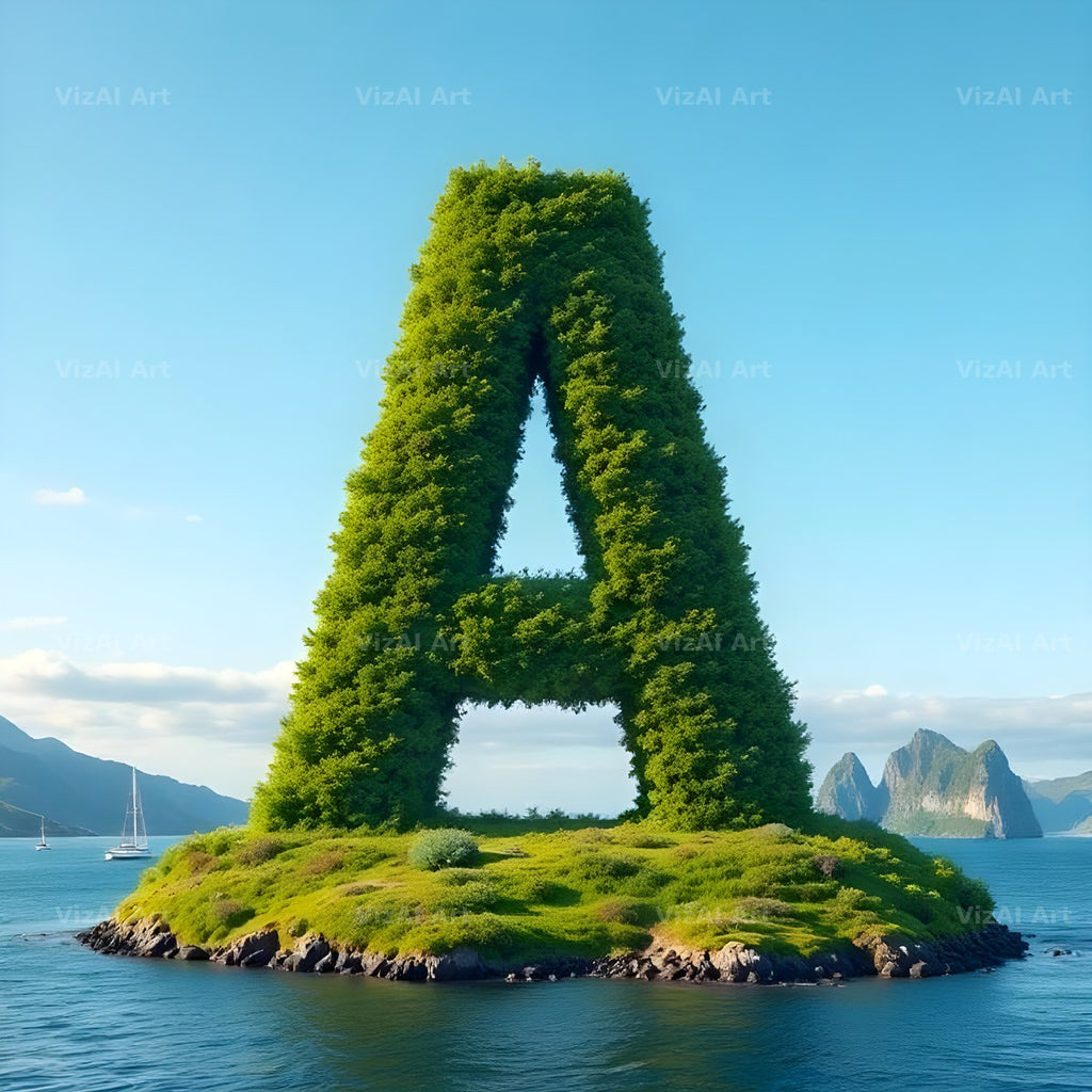 Easter Island Moai alphabet letter A