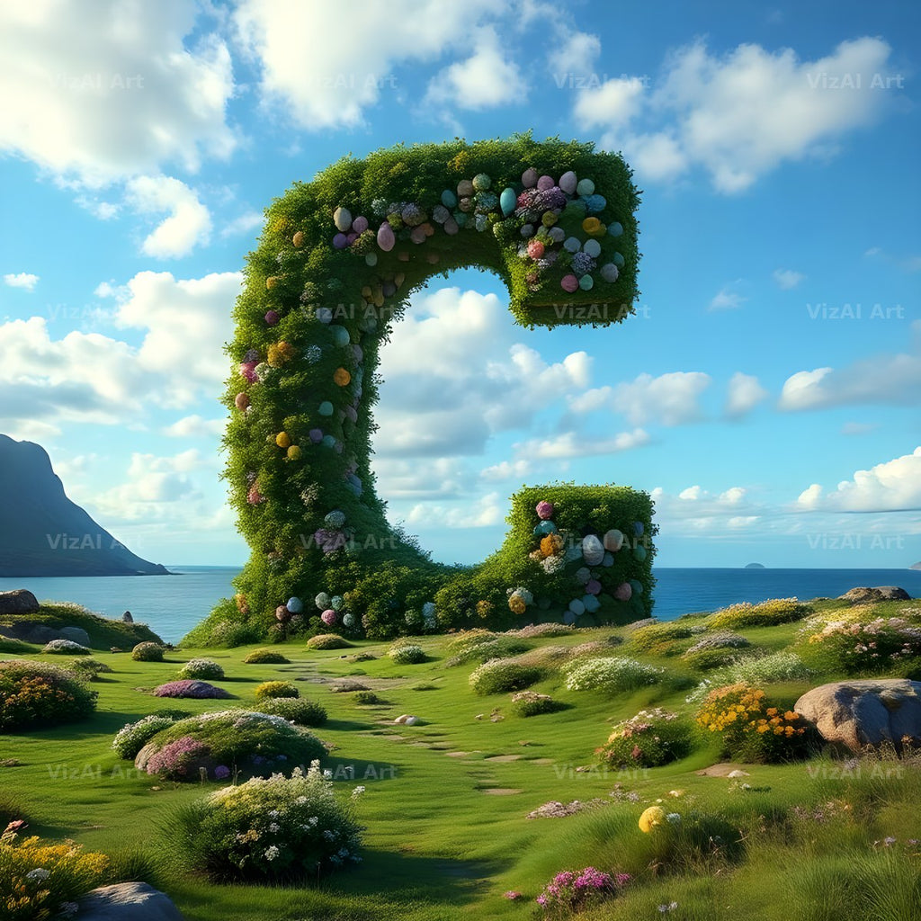 Easter Island Moai alphabet letter C