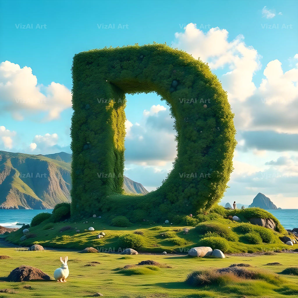 Easter Island Moai alphabet letter D