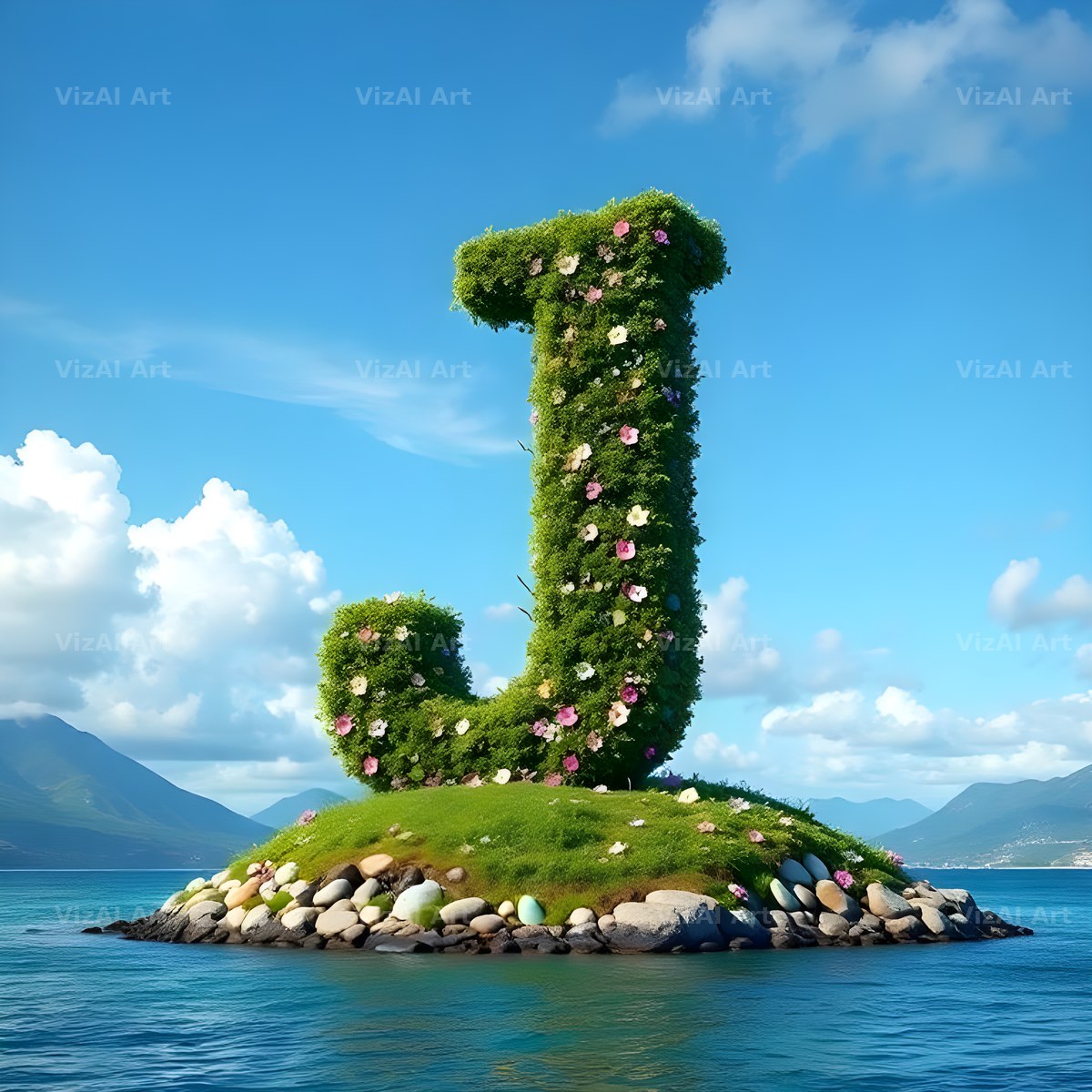 Easter Island Moai alphabet letter J