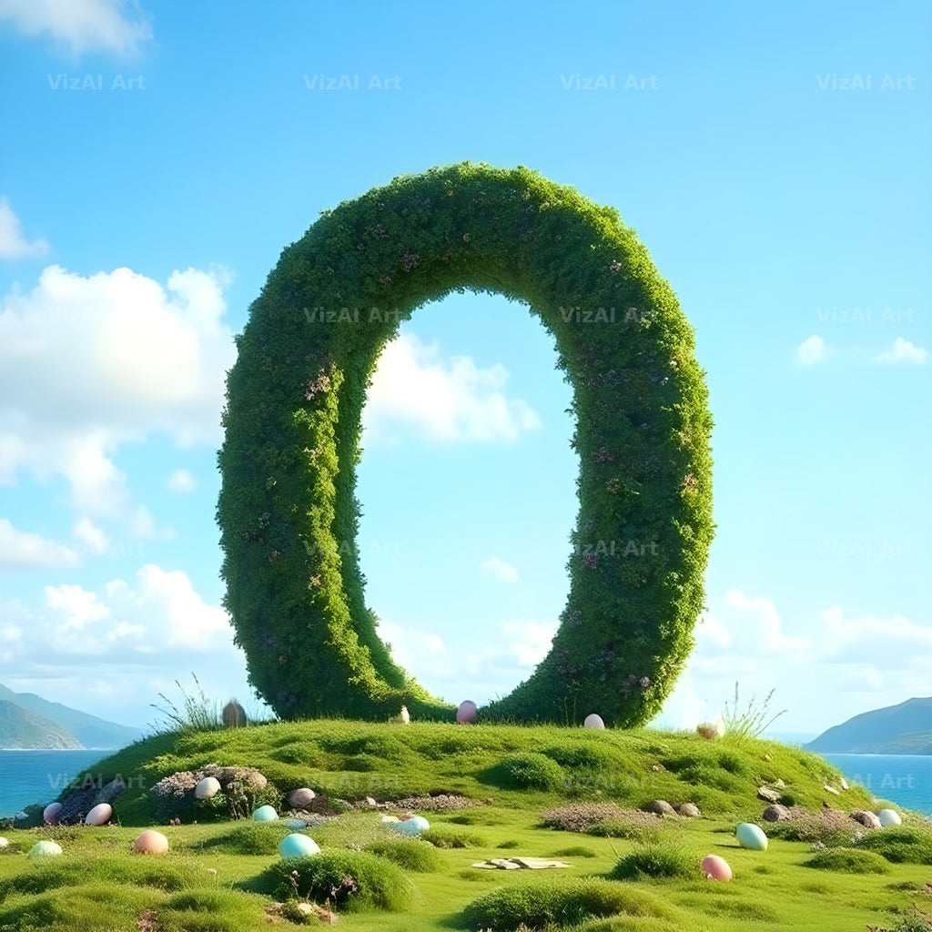 Easter Island Moai alphabet letter O