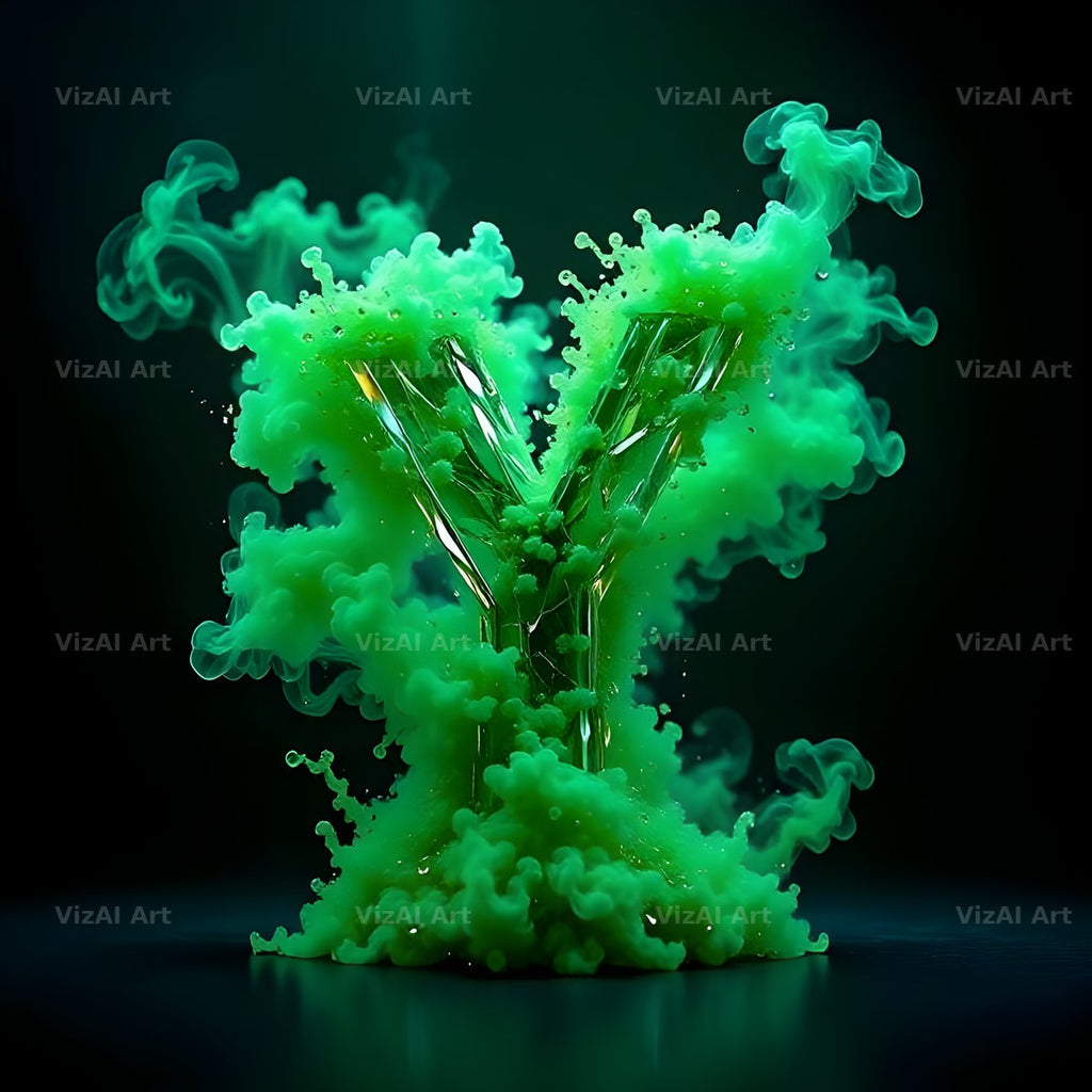 Emerald Smoke Swirl alphabet letter Y