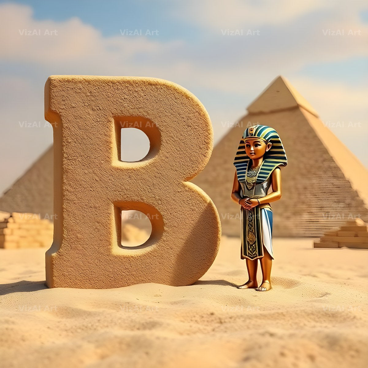 Egyptian Pharaoh Sand alphabet letter B