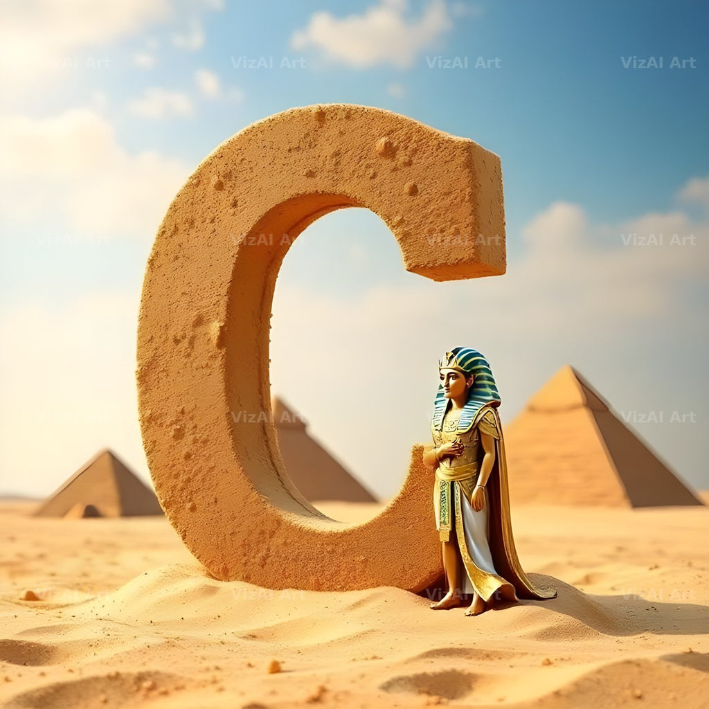 Egyptian Pharaoh Sand alphabet letter C