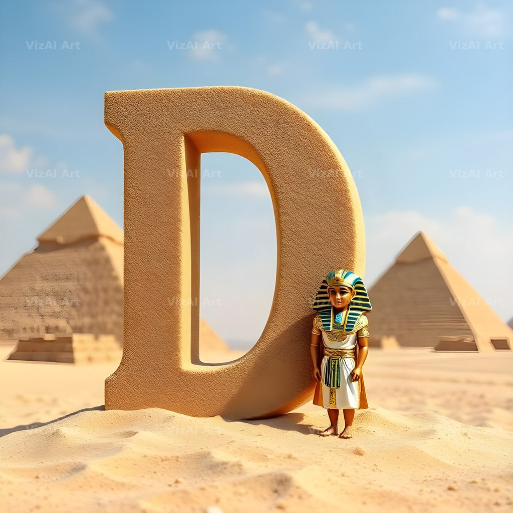 Egyptian Pharaoh Sand alphabet letter D