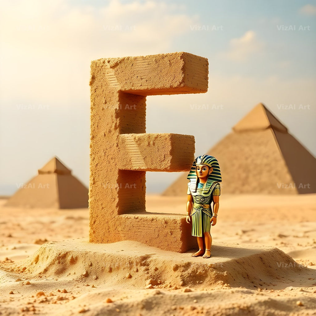 Egyptian Pharaoh Sand alphabet letter E
