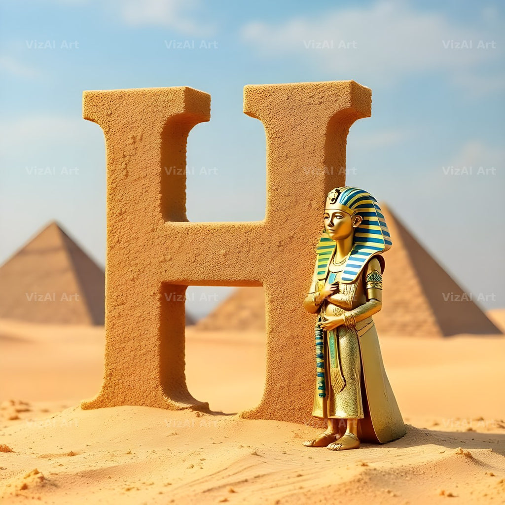 Egyptian Pharaoh Sand alphabet letter H