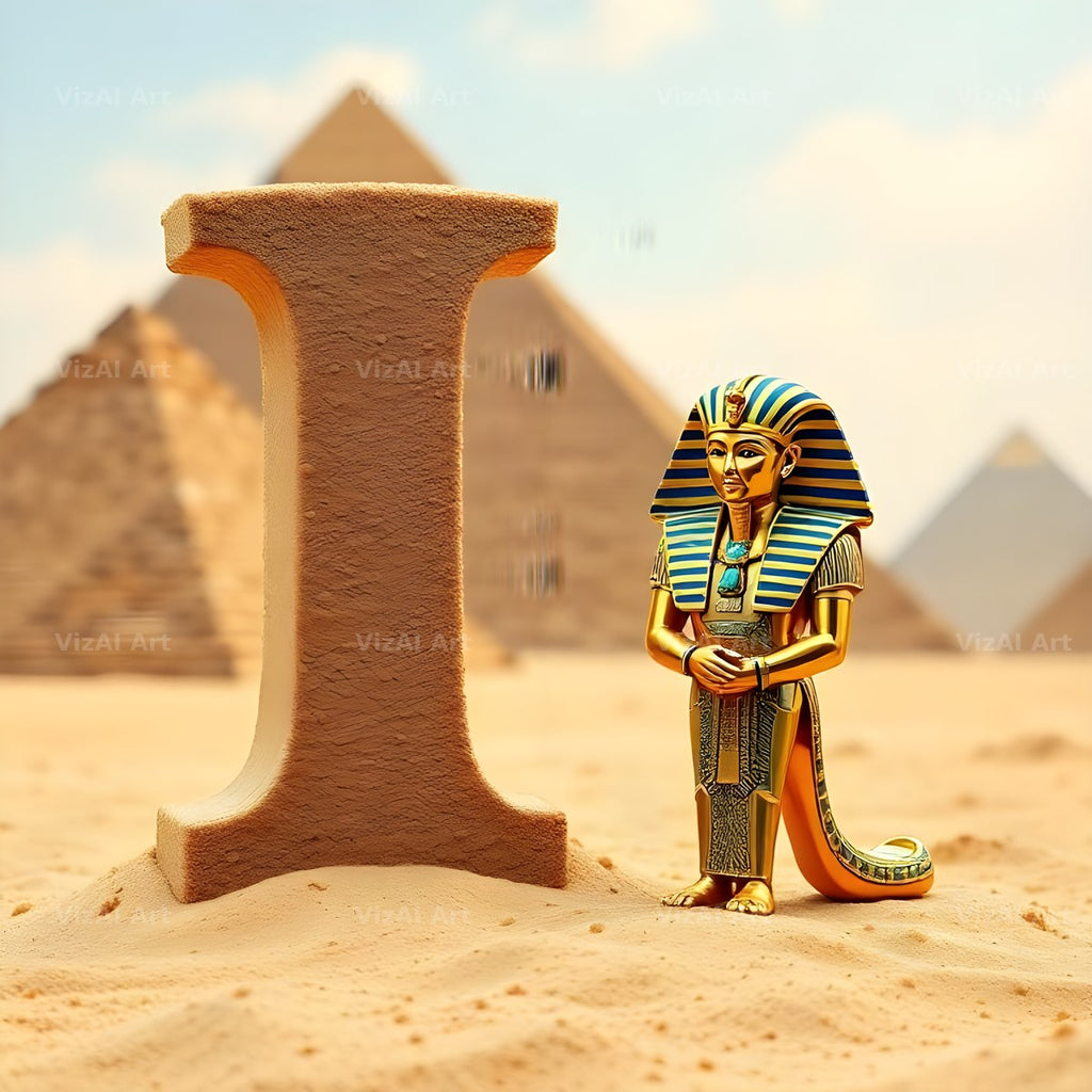 Egyptian Pharaoh Sand alphabet letter I