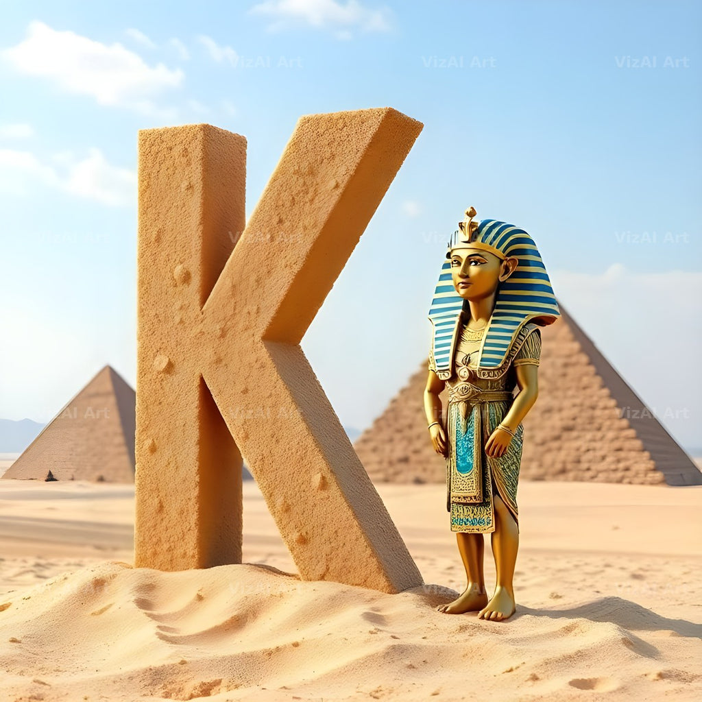 Egyptian Pharaoh Sand alphabet letter K