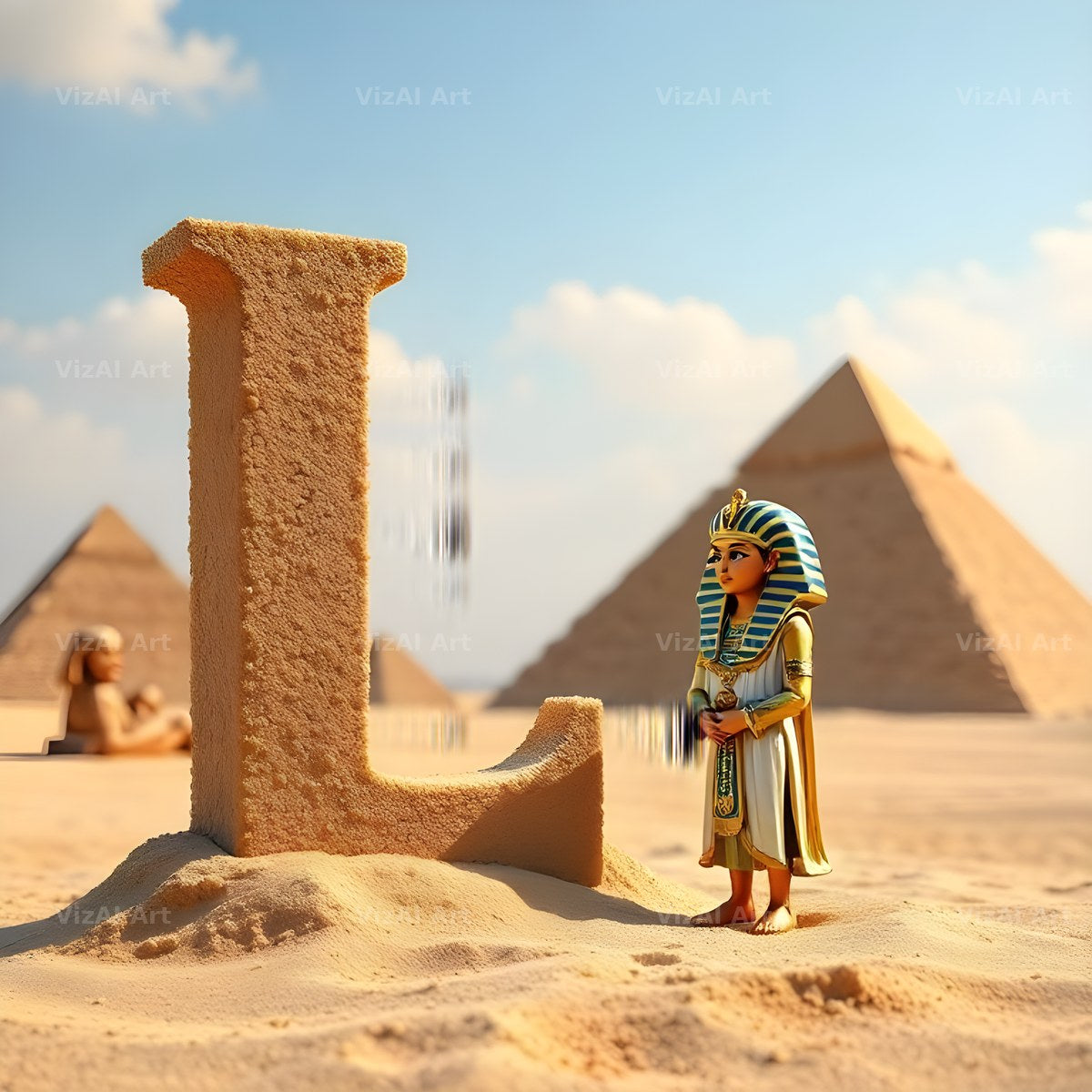 Egyptian Pharaoh Sand alphabet letter L
