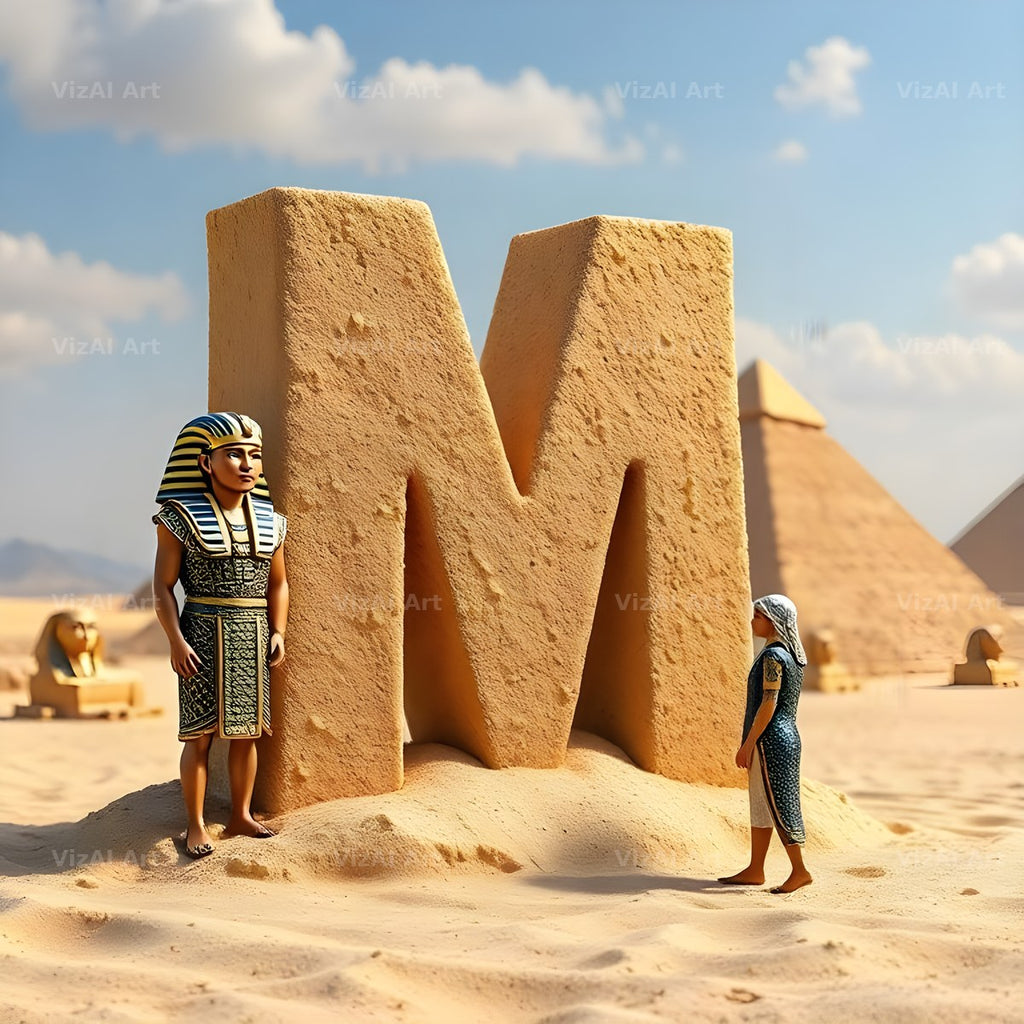 Egyptian Pharaoh Sand alphabet letter M