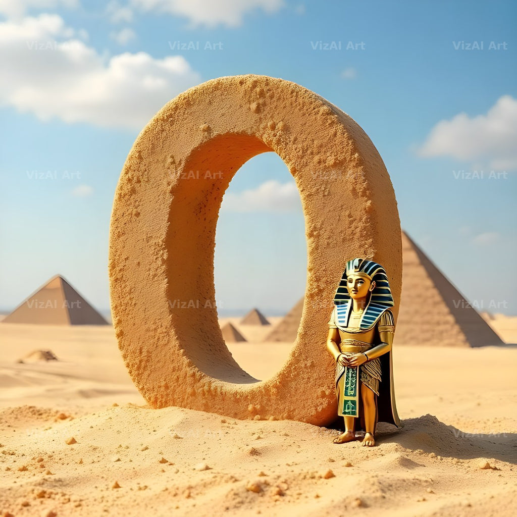 Egyptian Pharaoh Sand alphabet letter O