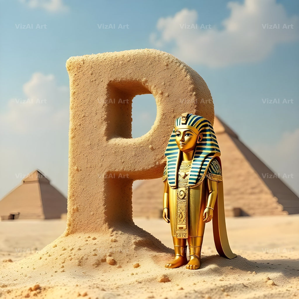 Egyptian Pharaoh Sand alphabet letter P