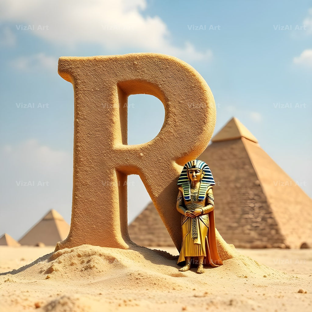 Egyptian Pharaoh Sand alphabet letter R