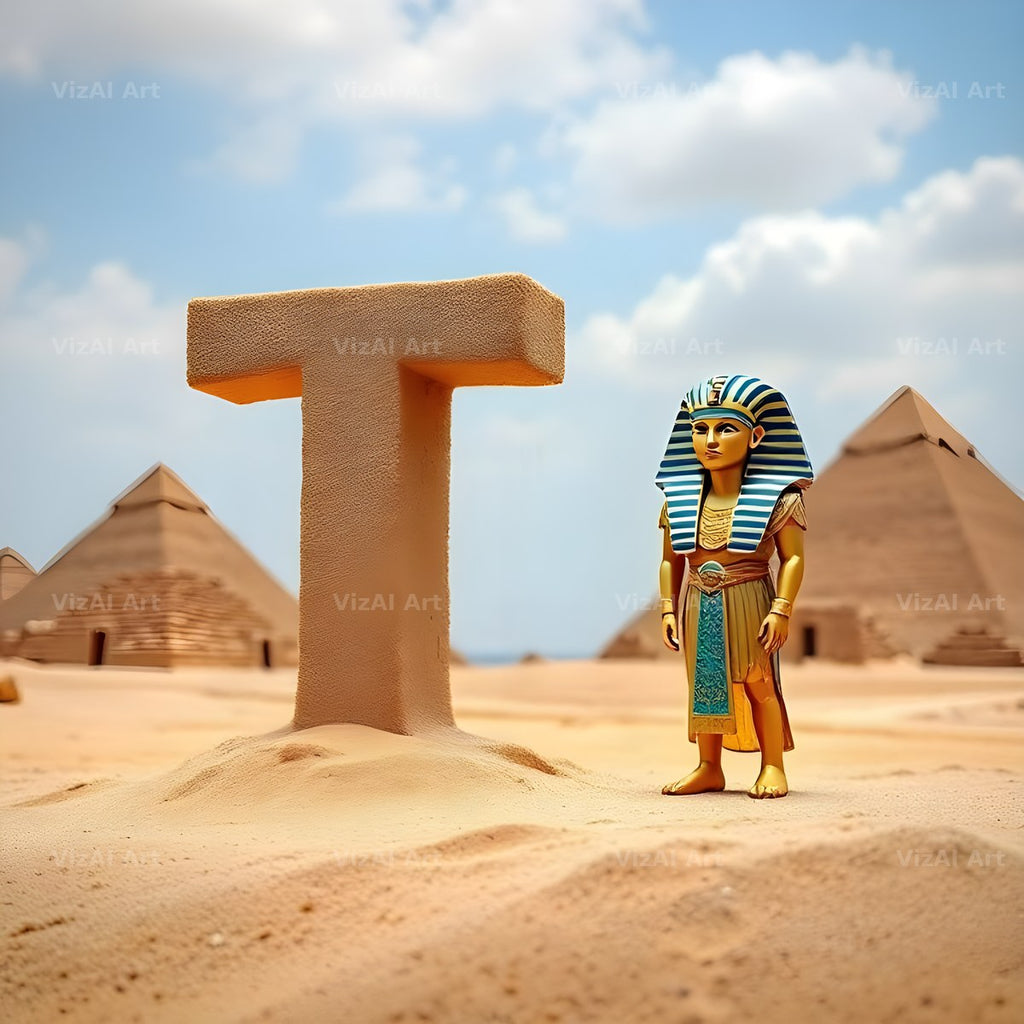Egyptian Pharaoh Sand alphabet letter T