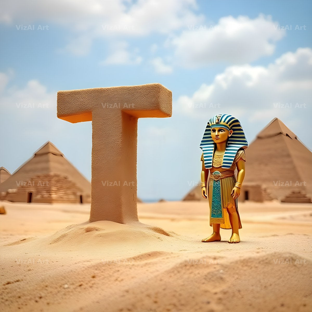 Egyptian Pharaoh Sand alphabet letter T
