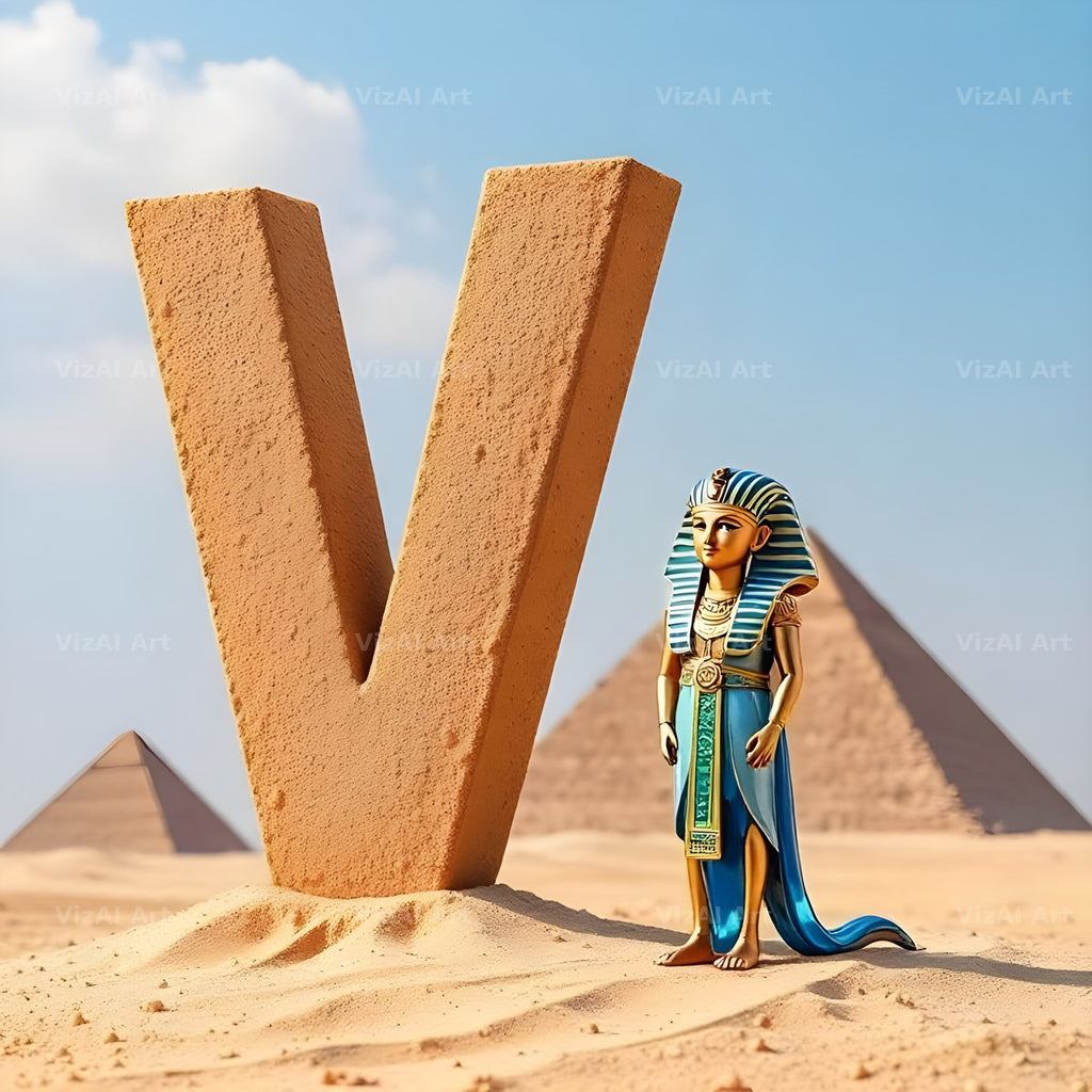 Egyptian Pharaoh Sand alphabet letter V