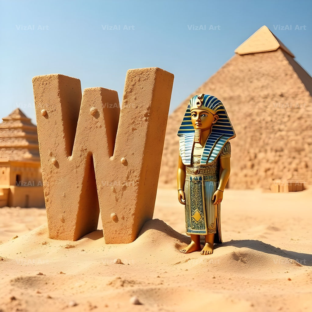 Egyptian Pharaoh Sand alphabet letter W