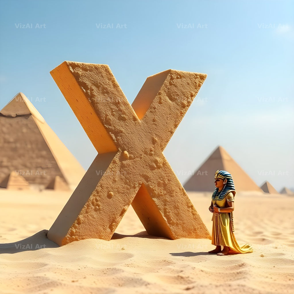 Egyptian Pharaoh Sand alphabet letter X