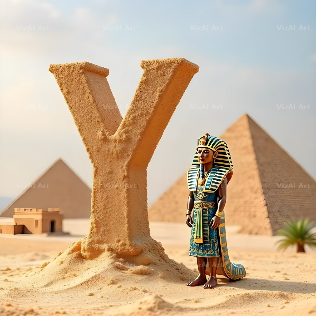 Egyptian Pharaoh Sand alphabet letter Y